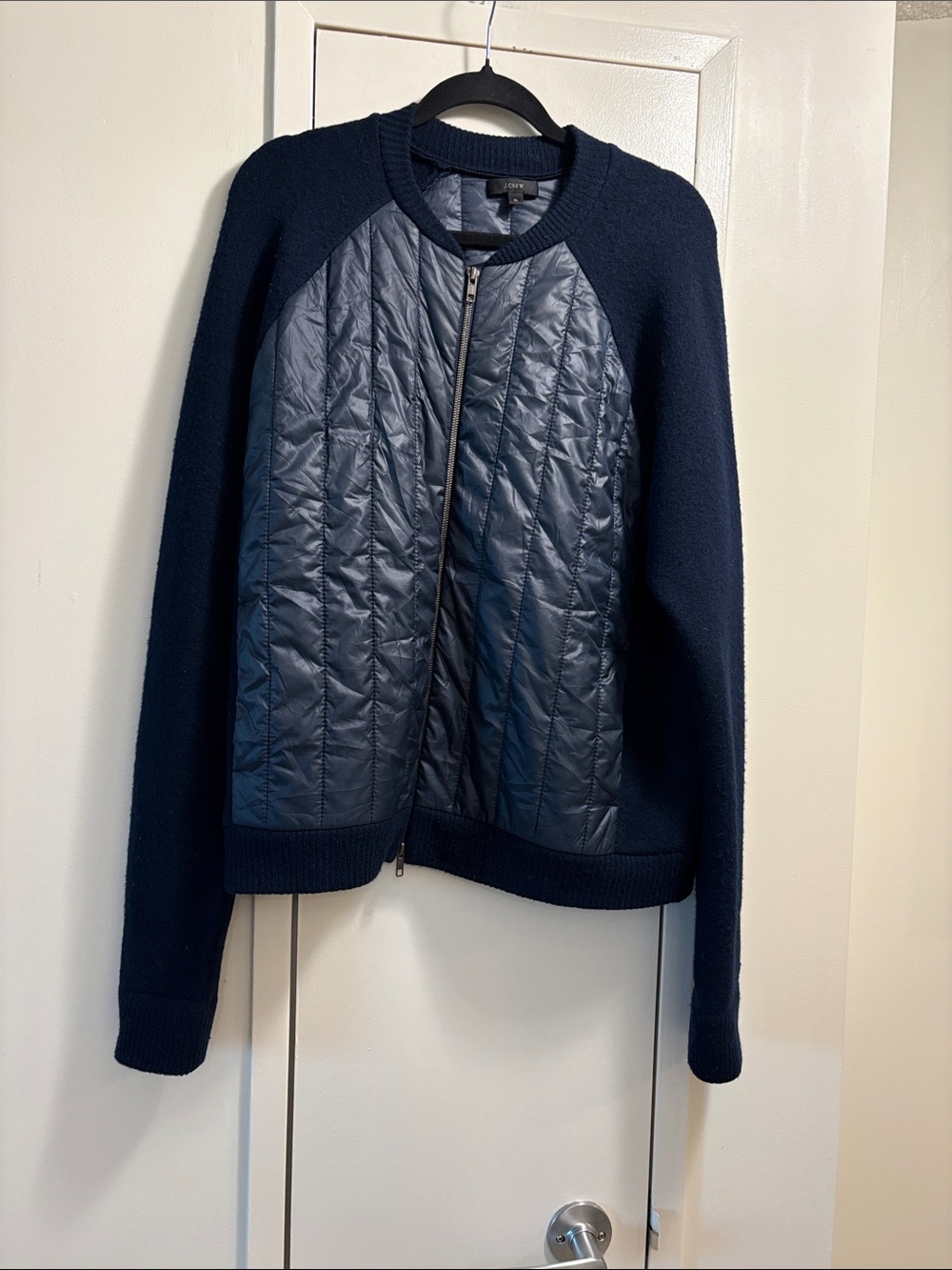 J.Crew Quilted Front Navy Jacket -